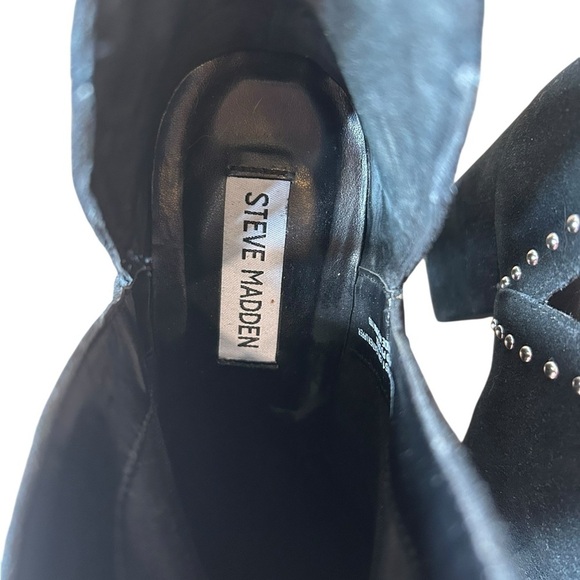 Steve Madden Rockstar Black Suede Ankle Boots Sz 9.5 - Picture 4 of 5